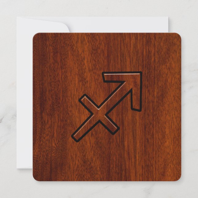 Carte Sagittarius Zodiac Connexion style acajou (Devant)