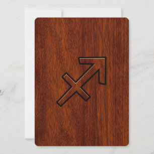 Carte Sagittarius Zodiac Connexion style acajou