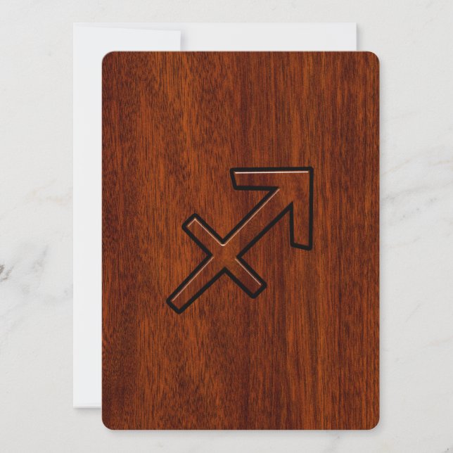Carte Sagittarius Zodiac Connexion style acajou (Devant)