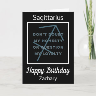 Carte Sagittarius Zodiac Fun Citation Noir & Blanc Anniv