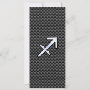 Carte Sagittarius Zodiac Sign Black Carbon Fiber Print