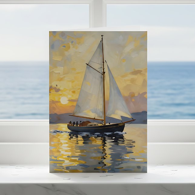 Carte Sailboat Themed Happy Birthday (Créateur téléchargé)