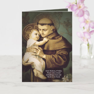 Carte Saint Anthony Prière de Restauration des objets pe