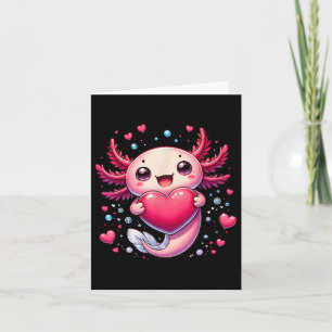 Carte Saint Axolotl Coeur Valentines Journée pour les fi