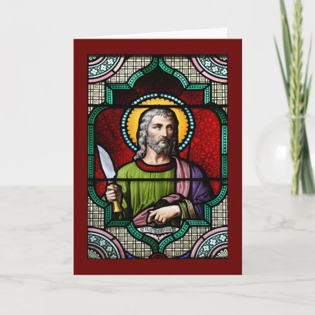 Carte Saint Bartholomée (l'apôtre) Vitrail Art (Devant)