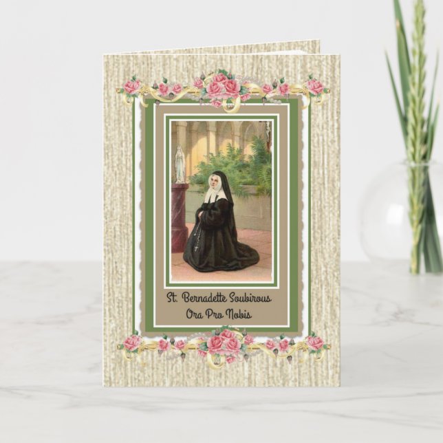 Carte Saint Bernadette Religieux catholique Saint Nun (Devant)