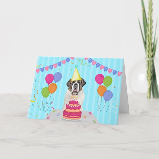 Carte Saint Bernard Anniversaire (Devant)