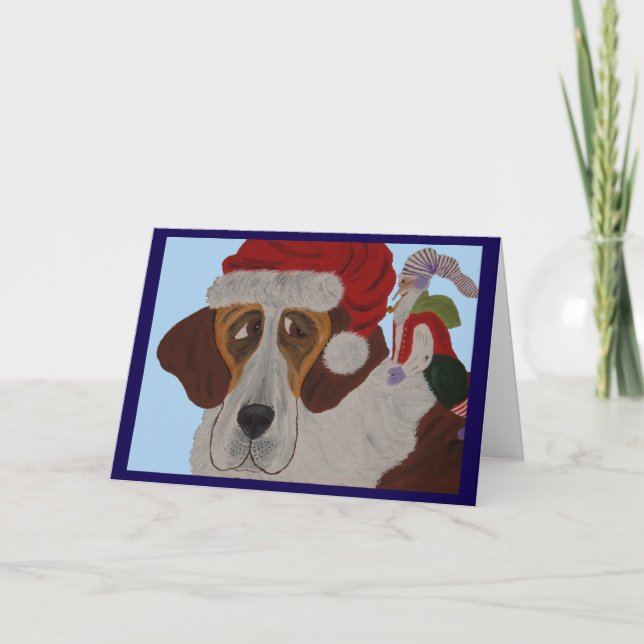 Carte Saint Bernard avec un elfe  (Devant)