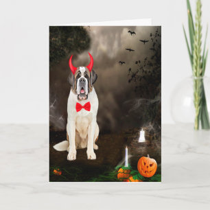 Carte Saint Bernard Chien en costume d'Halloween
