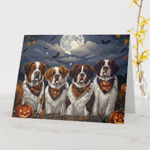 Carte Saint Bernard Halloween Éffrayant