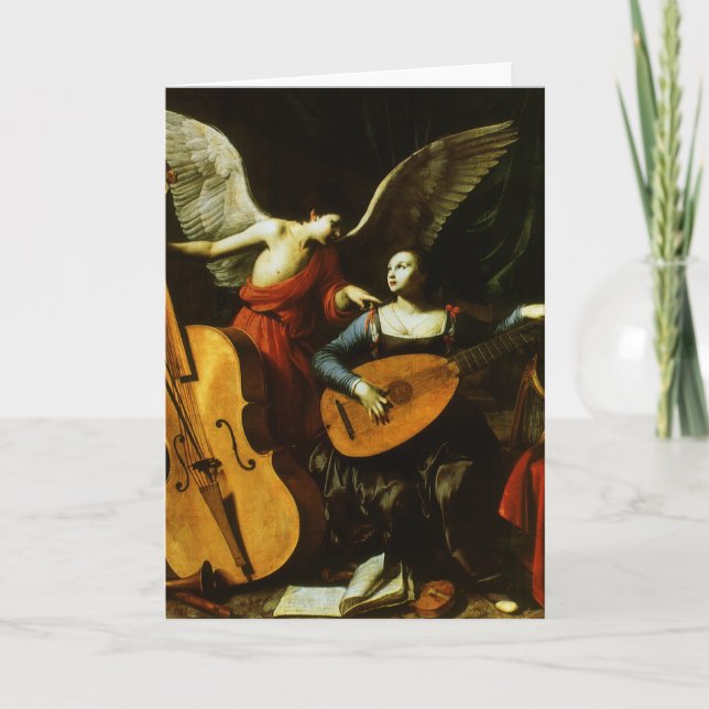 Carte Saint Cecilia et l'ange par Carlo Saraceni (Devant)