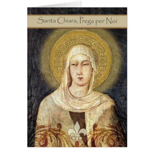 Carte Saint Clare d'Assisi Fête de jour en italien (Devant)