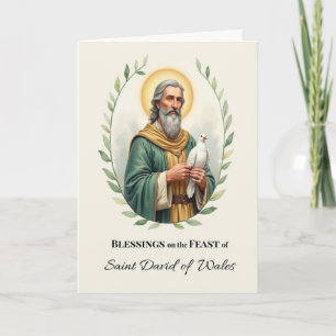Carte Saint David du Pays de Galles Fête Bénédiction Wat