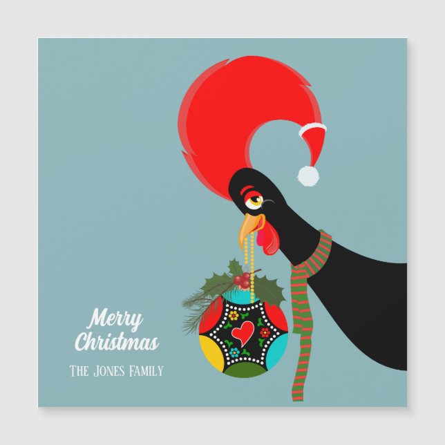 Carte saint de Noël du coq portugais (Devant)