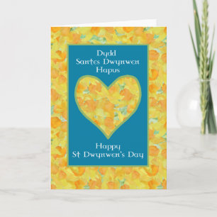 Carte Saint Dwynwen's Day Daffodils Heart, Salutation ga