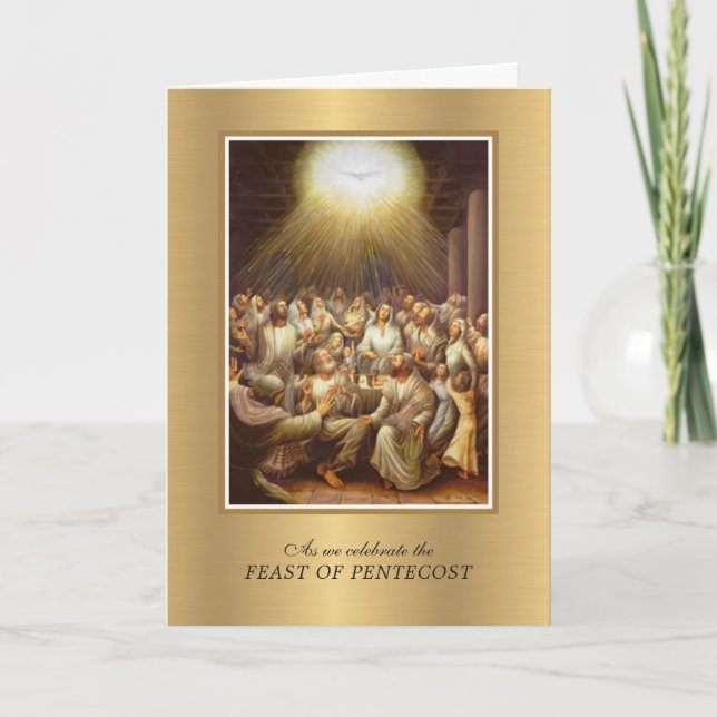 Carte Saint Esprit Pentecôte Vierge Marie Religieuse (Devant)