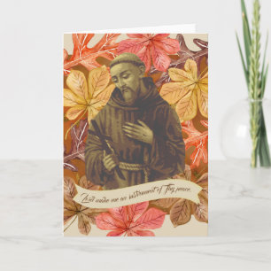Carte Saint François d'Assise Citation Feuilles d'automn