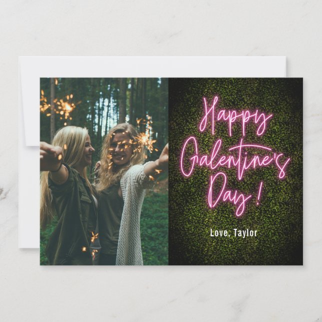 Carte Saint-Galentin Neon rose (Devant)