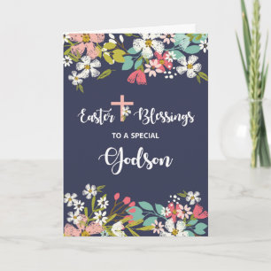 Carte Saint Godson Bénédiction de Pâques de fleurs Chris
