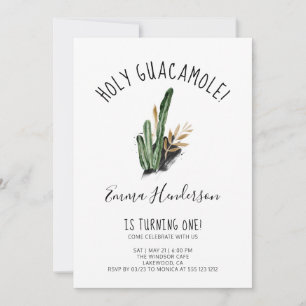 Carte Saint-Guacamole Mexicaine Moderne 1er Anniversaire