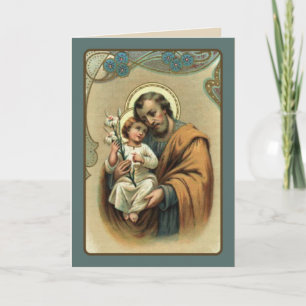 Carte Saint Joseph avec Bébé Jésus