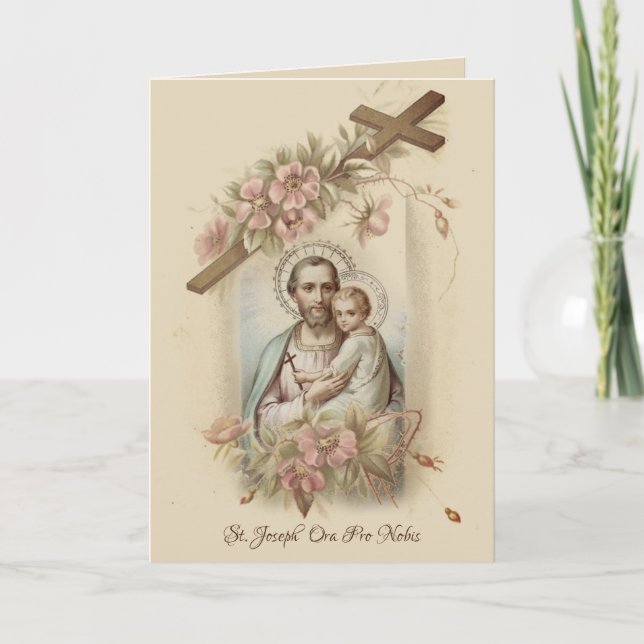 Carte Saint Joseph Enfant Jésus Religieux Traditionnel (Devant)