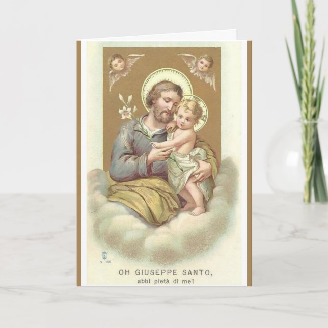 Carte Saint Joseph FÊTE DES PÈRES Angels Lily (Devant)