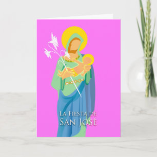 Carte Saint Joseph, fête des travailleurs en espagnol