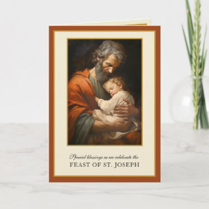 Carte Saint Joseph Fête Religieux Jésus Prière