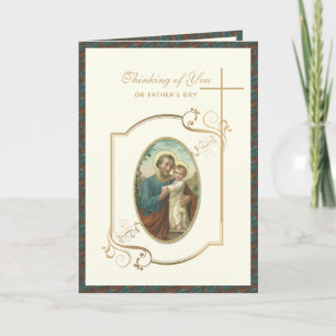 Carte Saint Joseph Jésus Fête des pères catholique Relig