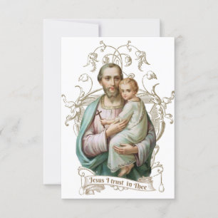 Carte Saint Joseph Jésus Prière catholique Hymne Religie