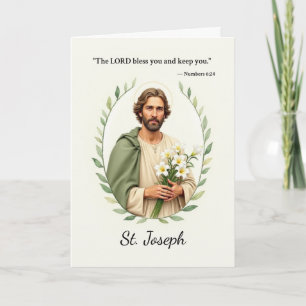 Carte Saint Joseph Paix de Dieu avec les Écritures