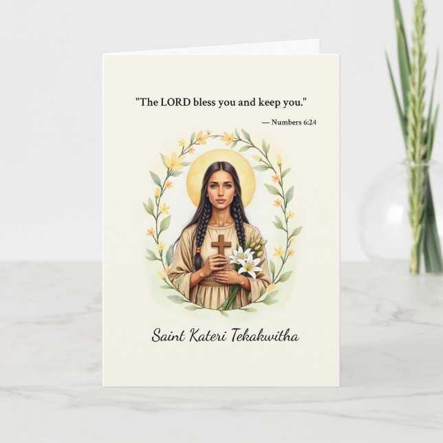 Carte Saint Kateri Tekakwitha La Paix et les Bénédiction (Devant)