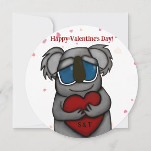 Carte Saint Koala Bear Valentine's Day Card