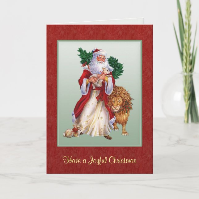 Carte Saint Nicolas de Noël Vintage (Devant)
