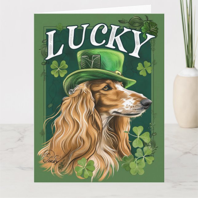 Carte Saint-Patrick Afghan Hound (Devant)