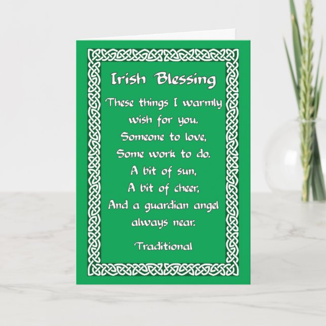 Carte Saint Patrick avec Bénédiction irlandaise su (Devant)