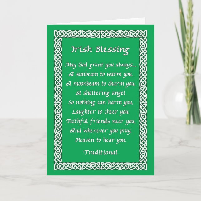 Carte Saint Patrick avec Bénédiction irlandaise su (Devant)