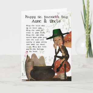 Carte Saint Patrick avec Leprechaun Aunt & Uncl