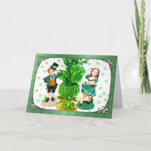 Carte Saint Patrick avec petites figurines