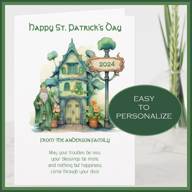 Carte Saint Patrick Bienheureuse prière Whimsical (Everyone will love a personalized St. Patrick's Day card from you! )