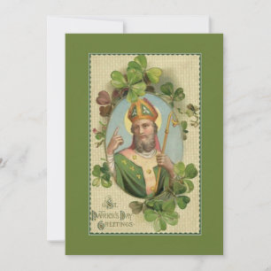 Carte Saint Patrick Bishop Prière irlandaise Shamrock