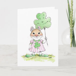 Carte Saint Patrick de la Mouse mignonne