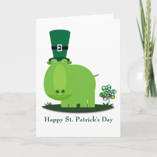 Carte Saint Patrick : HIPPO vert