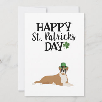 Carte Saint Patrick Jour 5 x 7 Chien de boxe