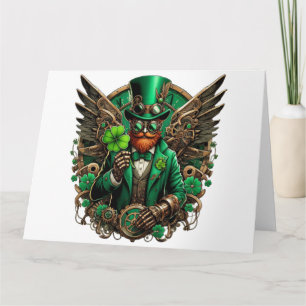 Carte Saint Patrick jour de la fête steampunk trèfle