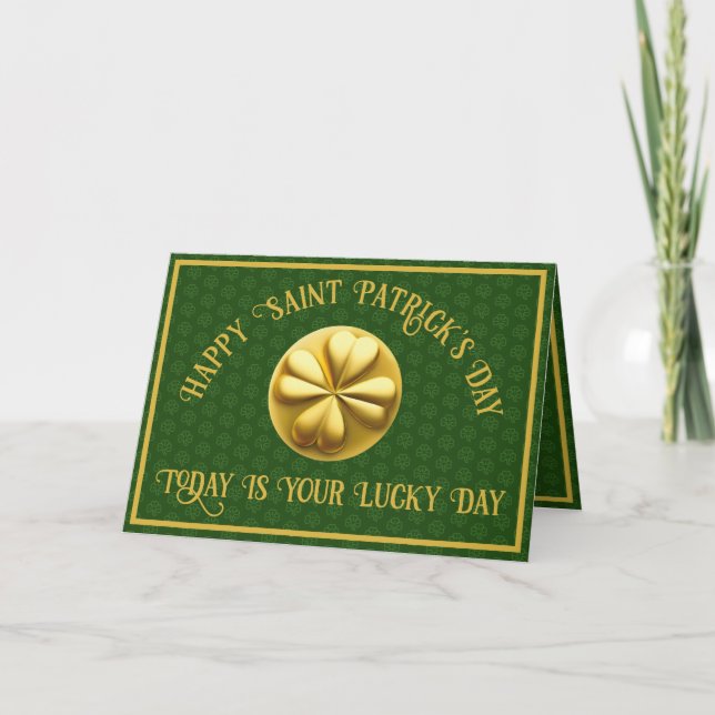 Carte Saint Patrick personnalisé Shamrock Jour de la Sai (Devant)
