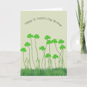 Carte Saint Patrick pour Frère avec Shamrock