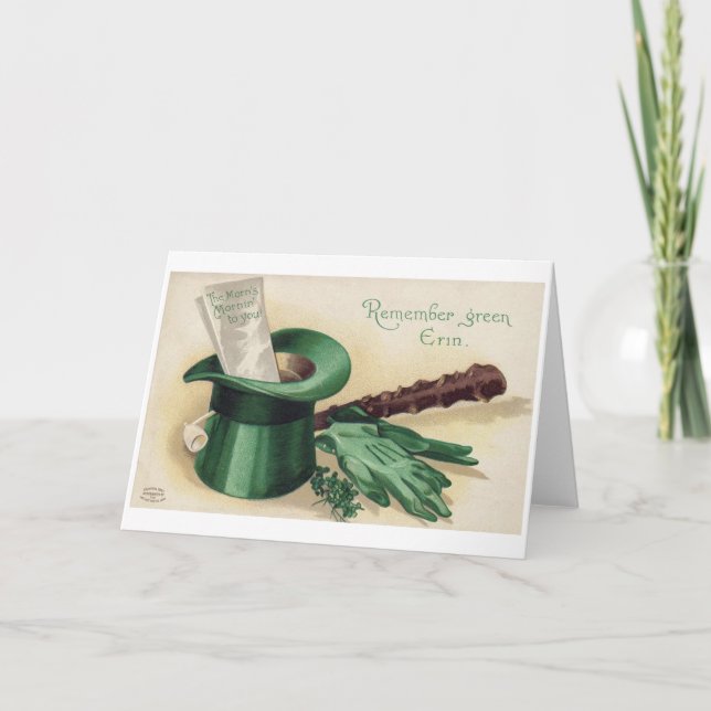 Carte Saint Patrick, Shamrock, Vintage (Devant)