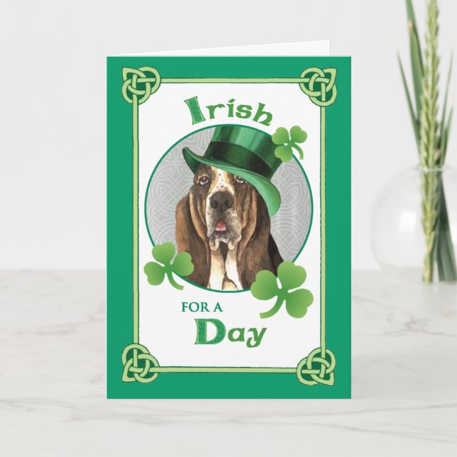 Carte Saint Patrick's Day Basset (Devant)